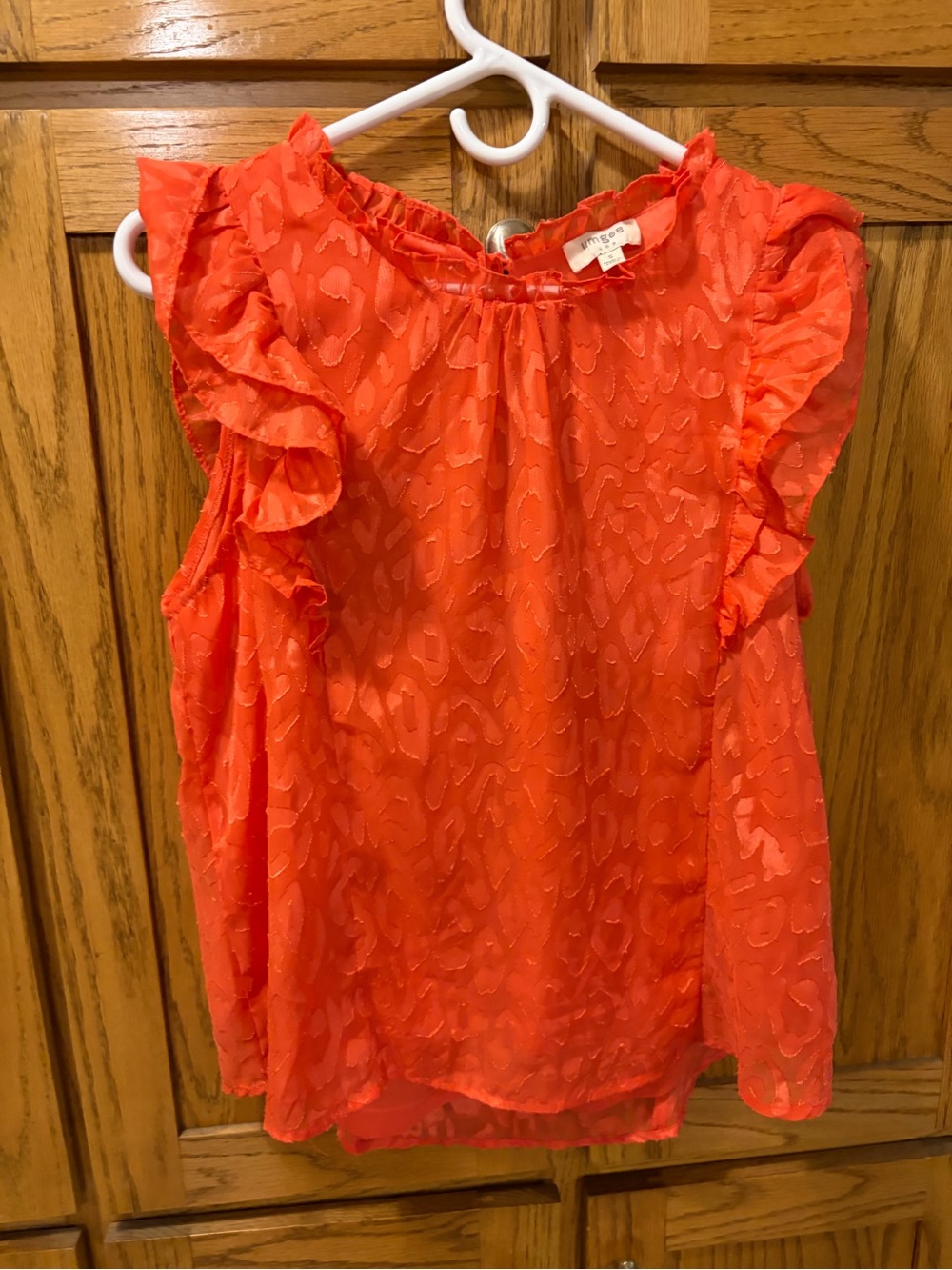 Umgee Bright Orange Ruffle Sleeve Camisole